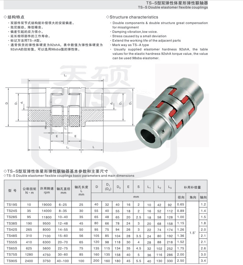 ts-s型星型彈性聯軸器